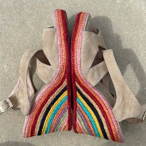 Rainbow wedge espadrilles